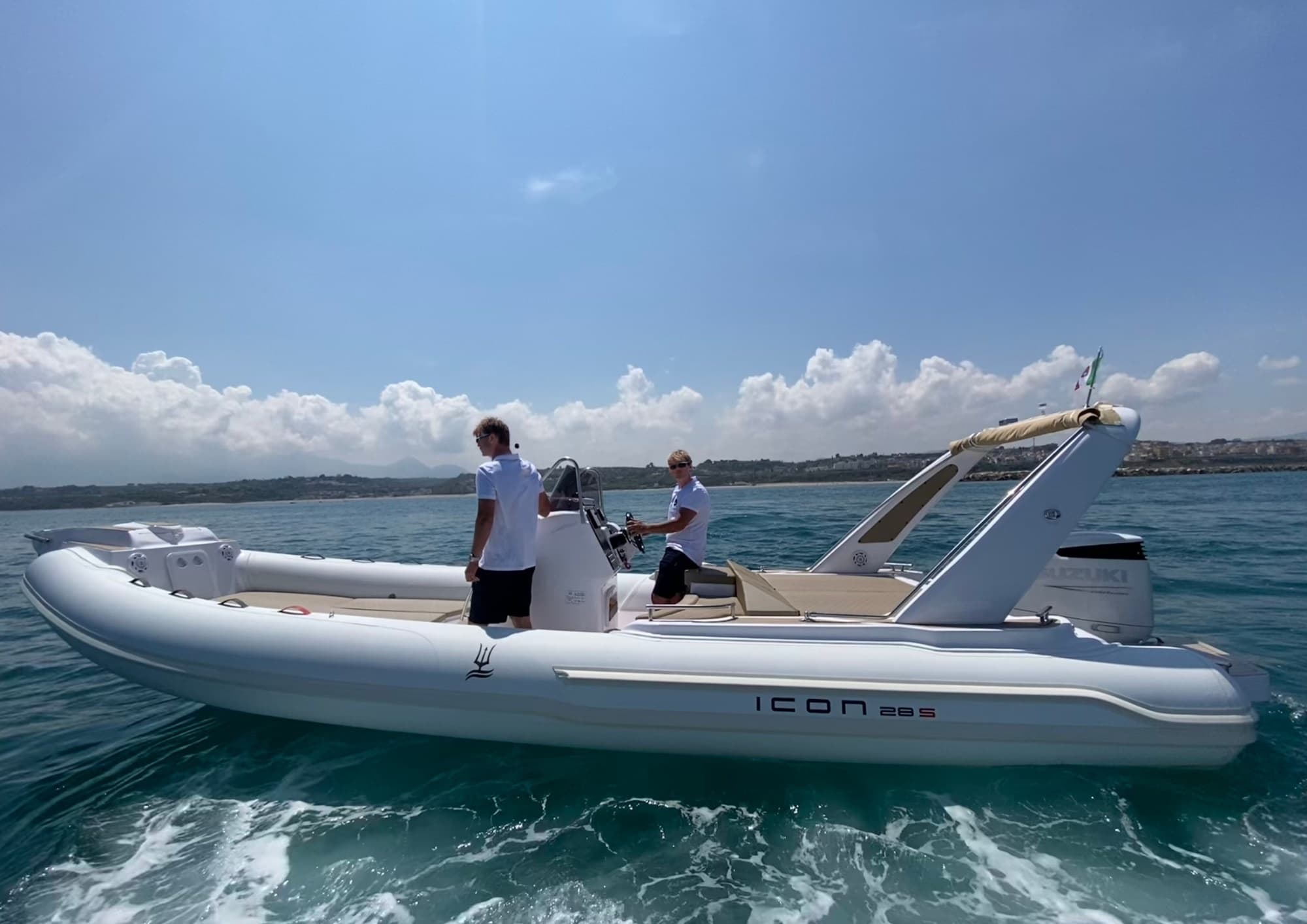 RIB cruising azure coastal waters near Castellammare del Golfo