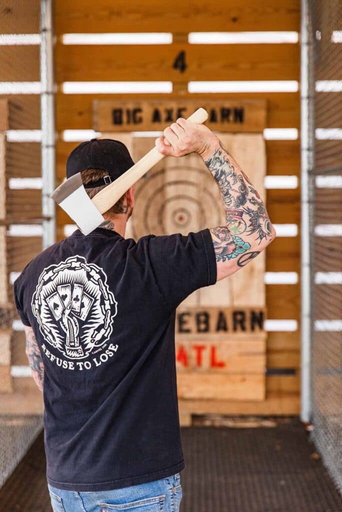 Axe Throwing at The Farm Brewery at Broad Run