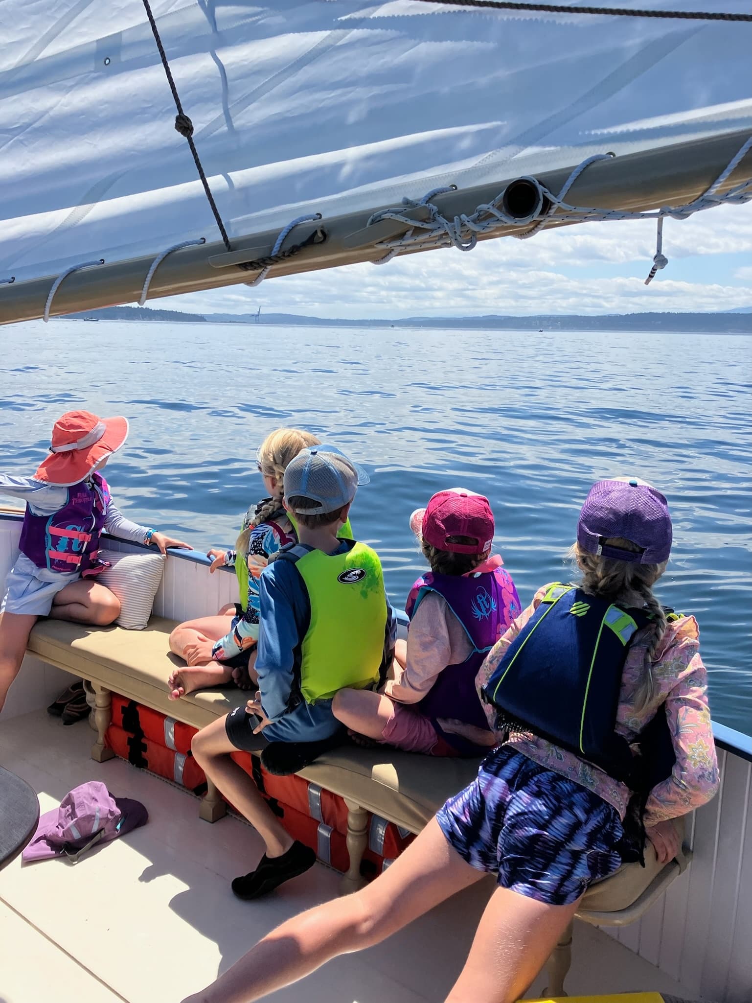 Morning Family Sailing on Port Townsend Bay with Left Coast Charters