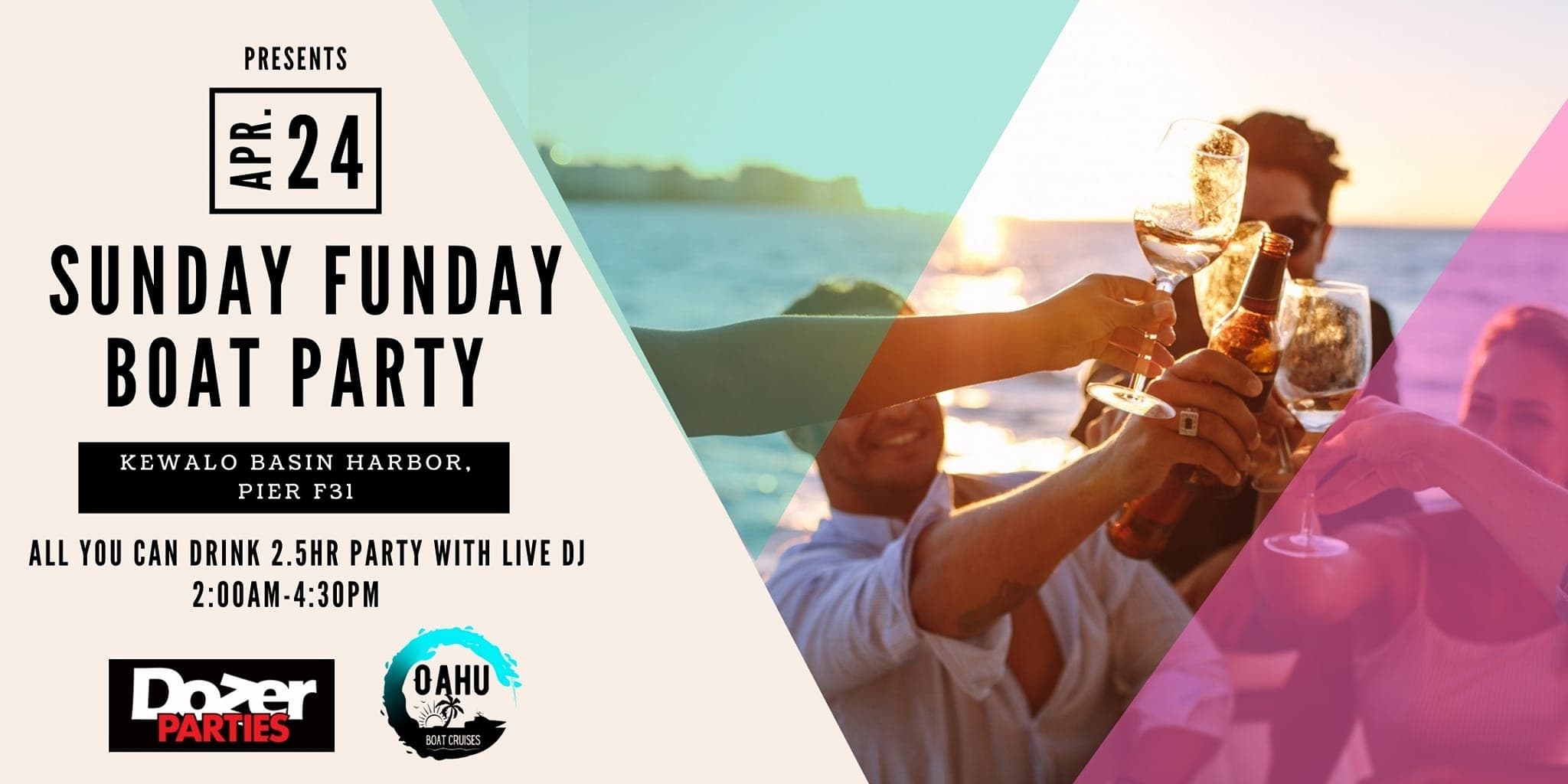 Sunday Funday Dinner Cruise in Honolulu Harbor