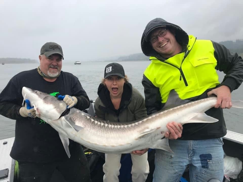 Catch and Release Sturgeon Fishing with Izzi's Big Mouth Guide Service in Netarts