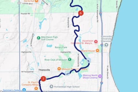 Section 6: Thiensville — 6.5-Mile Scenic Paddle on the Milwaukee River
