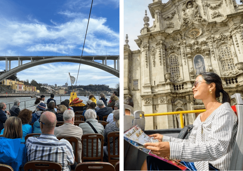 Passengers enjoying Douro River cruise and guided sightseeing