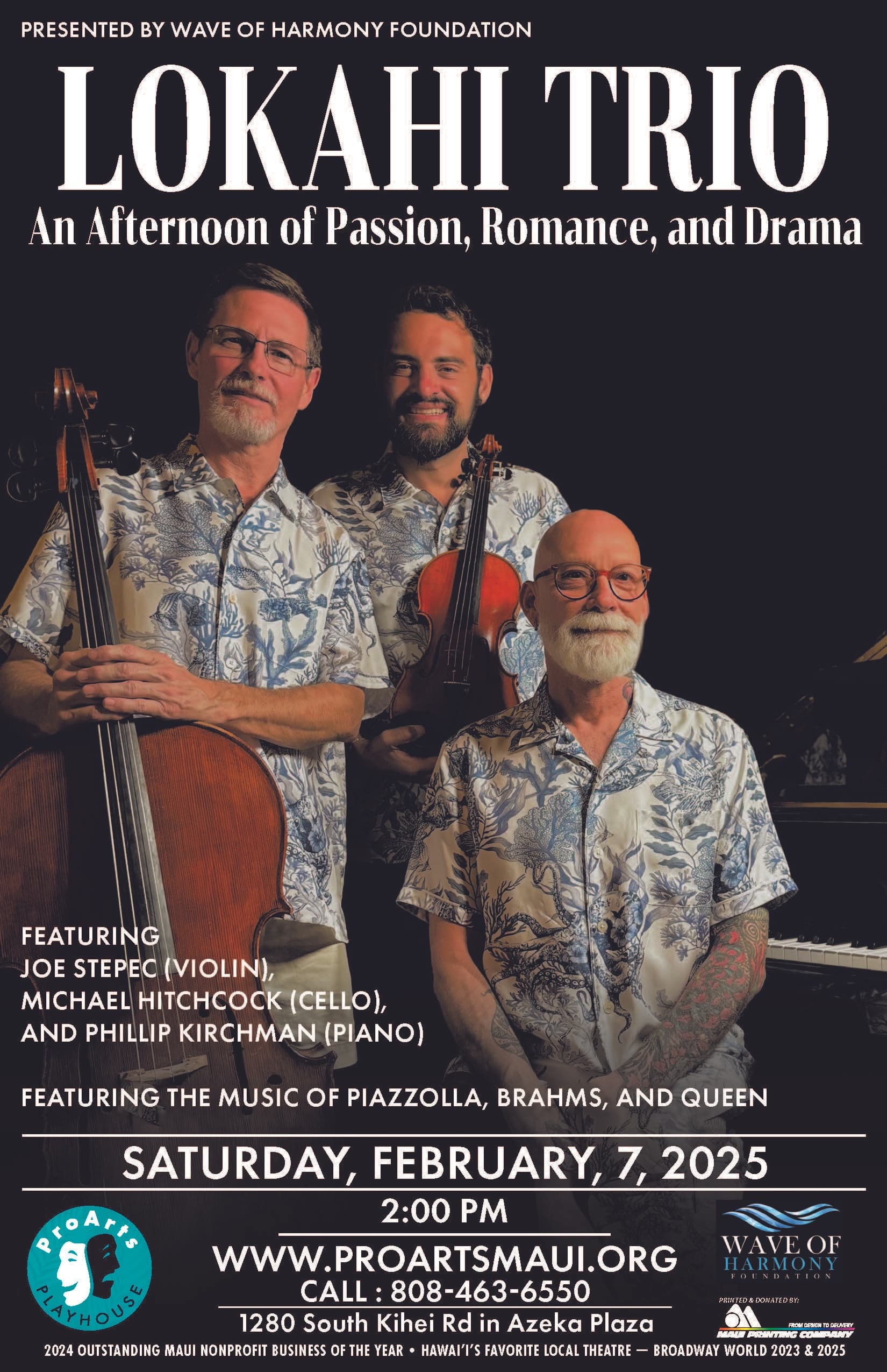 Lokahi Trio in Kihei: Intimate Strings & Piano Concert on Maui