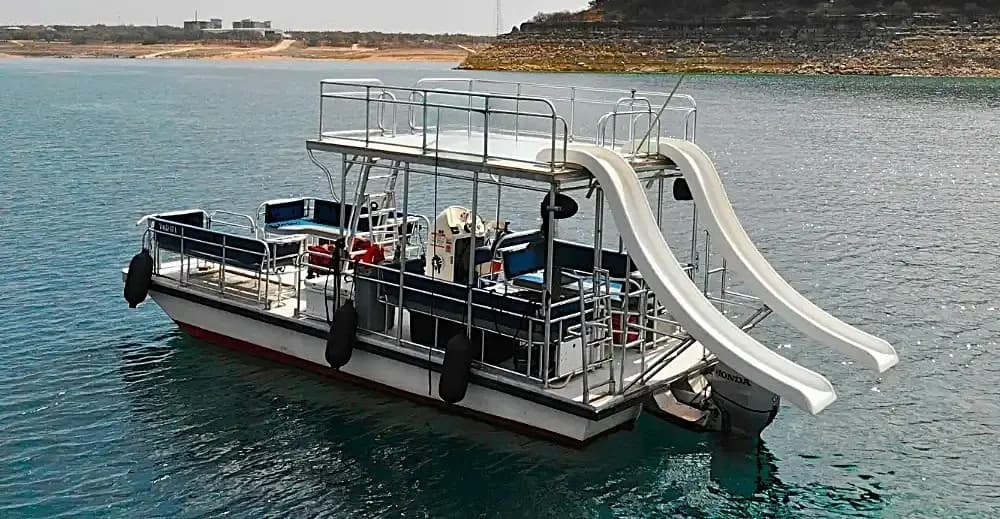 Ride the 30ft Double-Decker Pontoon on Lake Austin — Slides, Sun Deck & Party Rentals