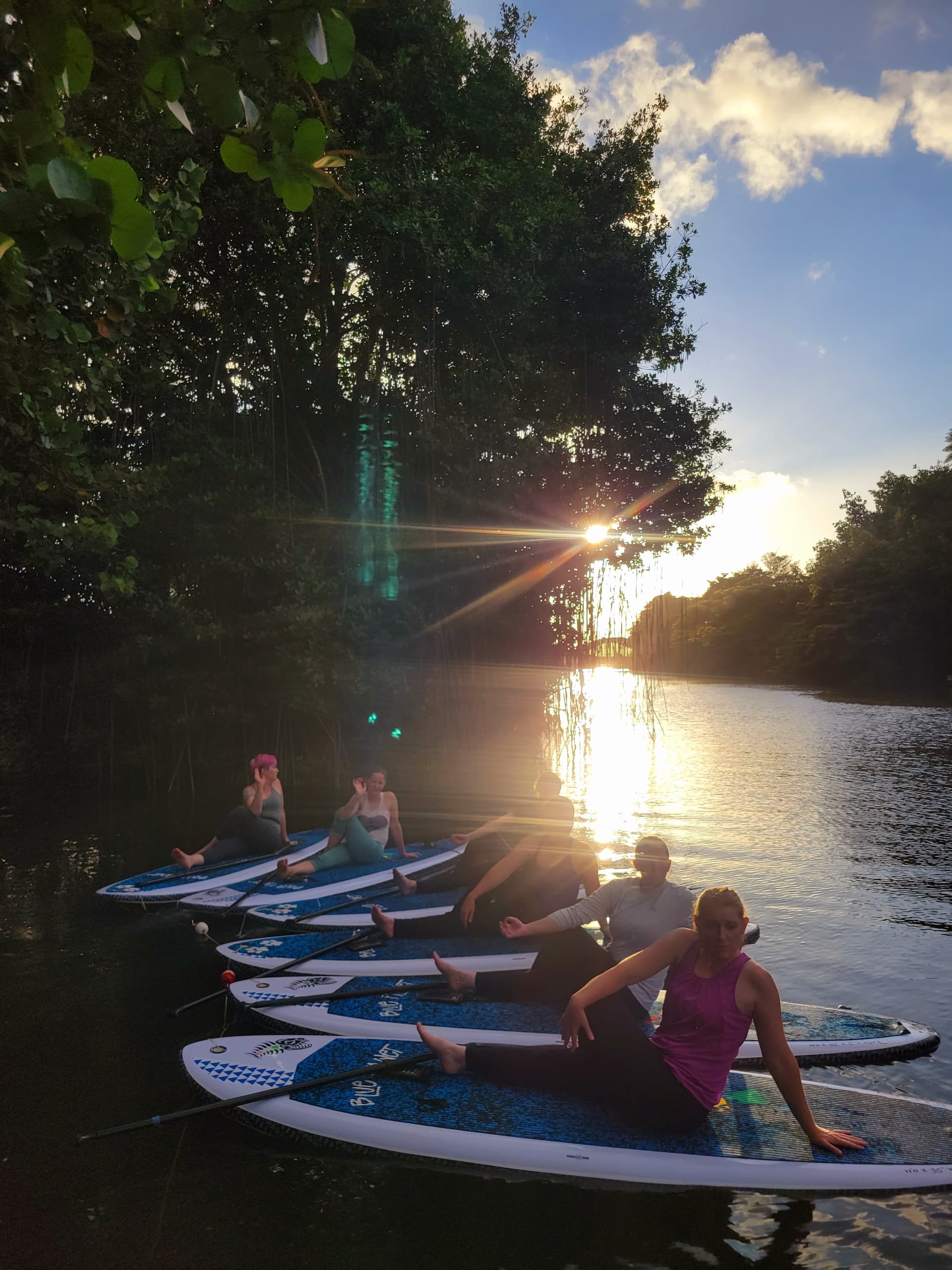 Sunset SUP Yoga on Hawaii's North Shore with North Shore SUP Yoga