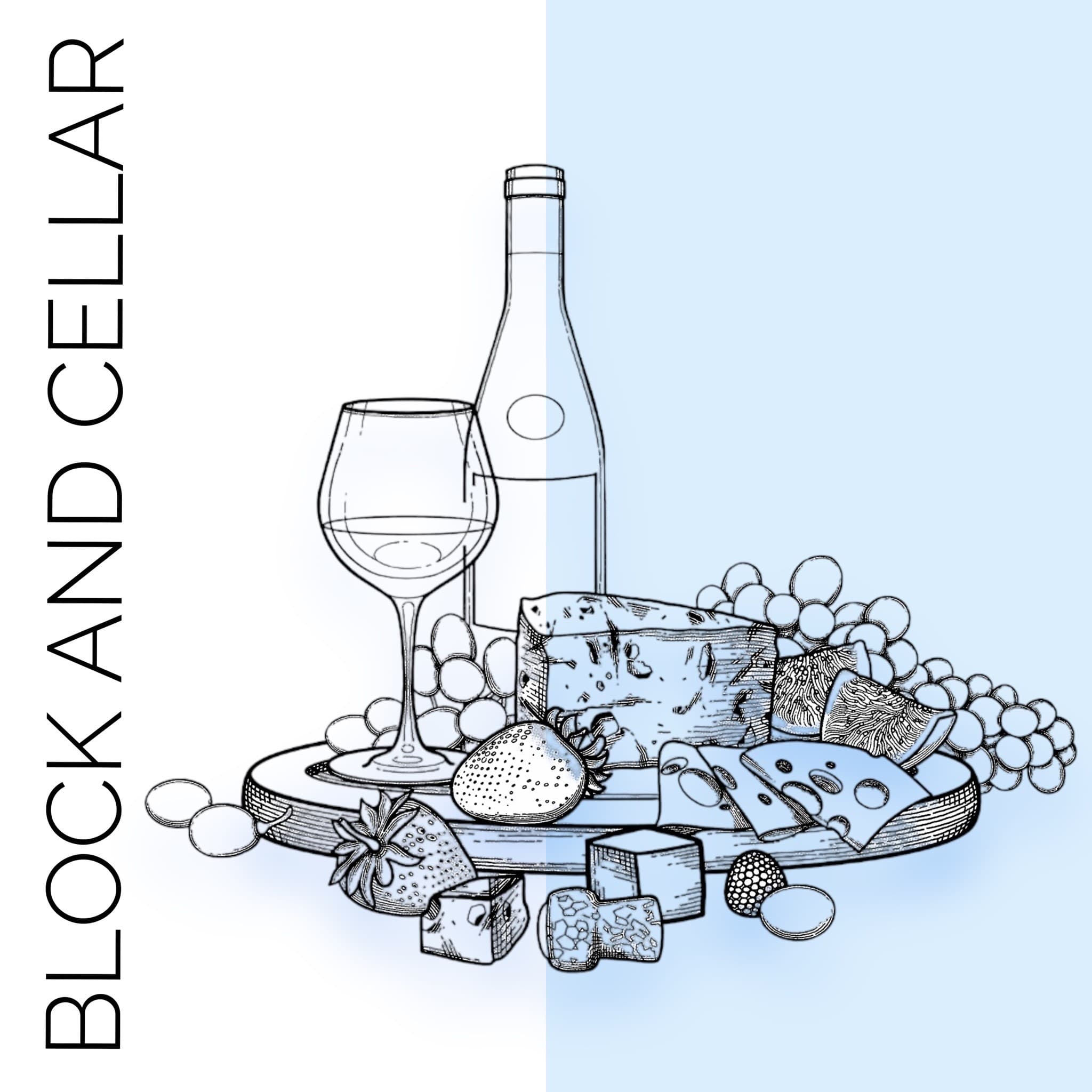 Wine and cheese tasting setup illustration, indoor culinary display