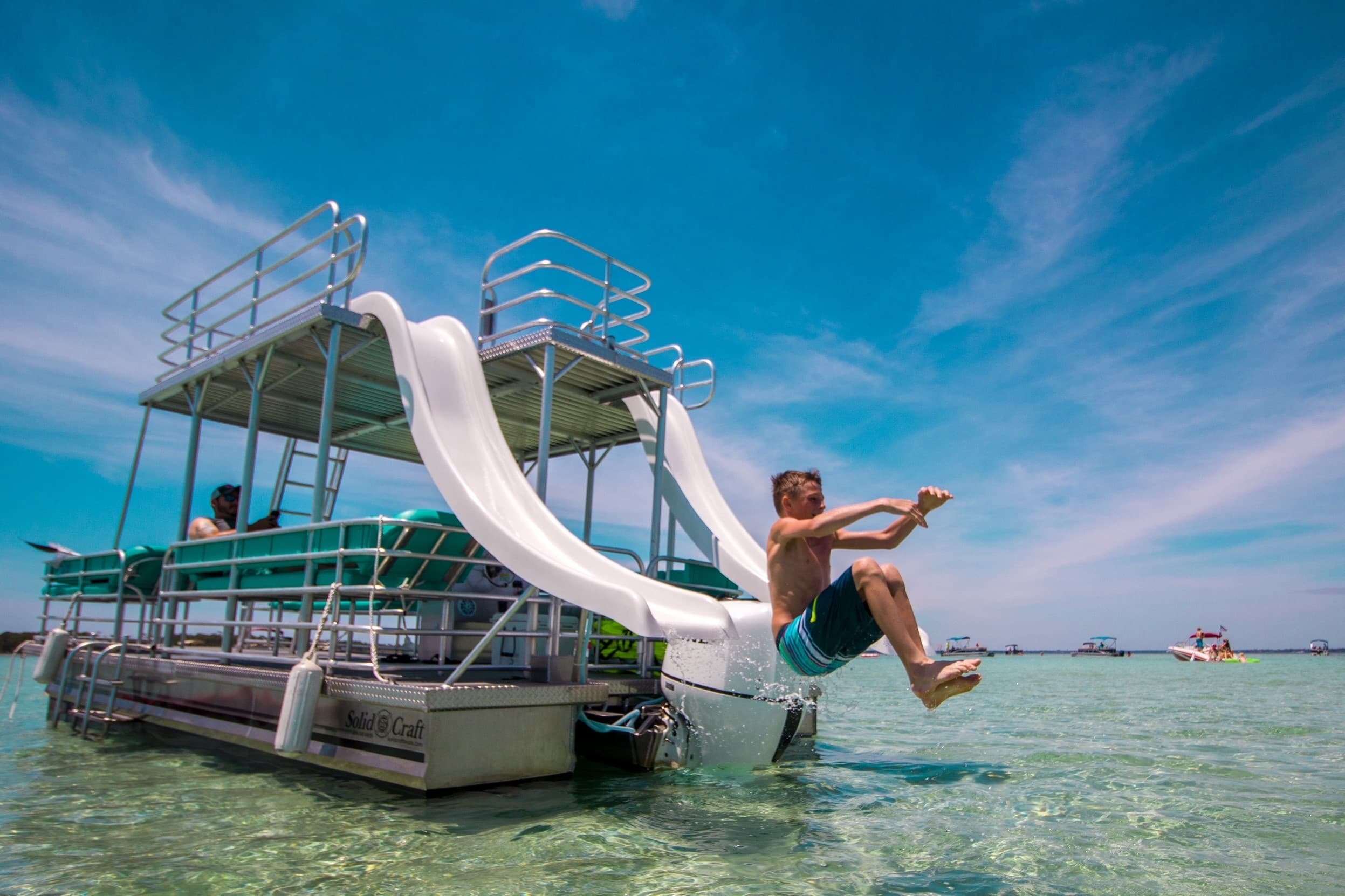 Double-Decker Pontoon with Waterslides in Fort Walton Beach
