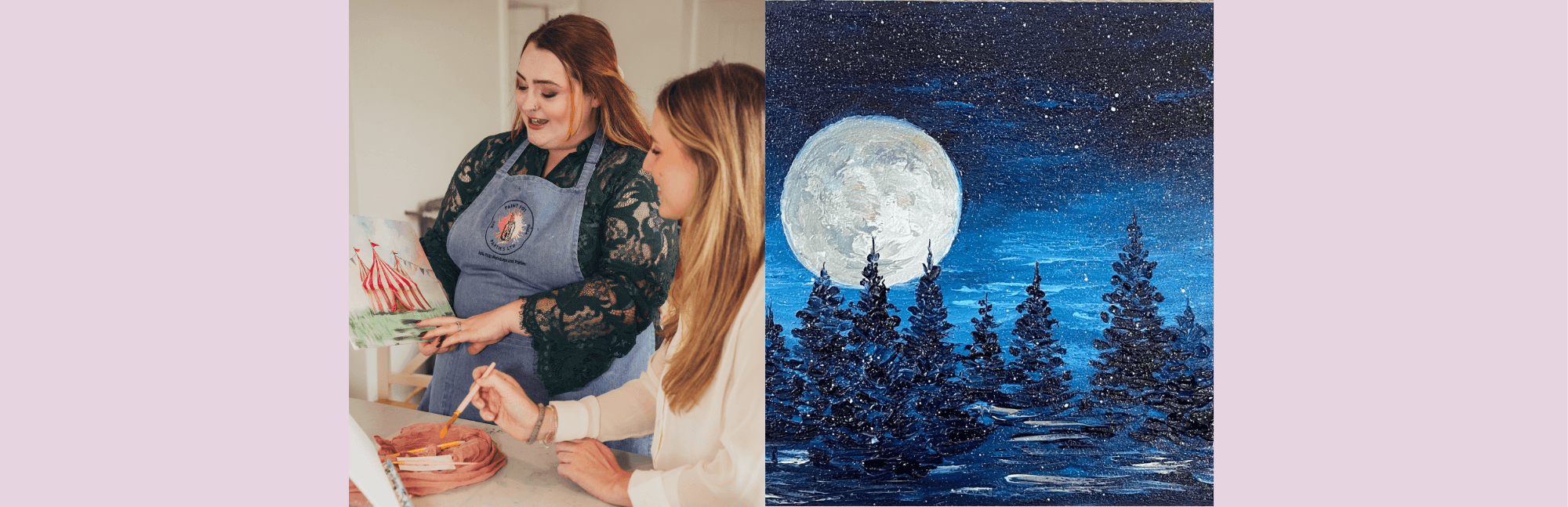 Blue Moon Paint and Sip Night at Rosado Lounge, Tewkesbury