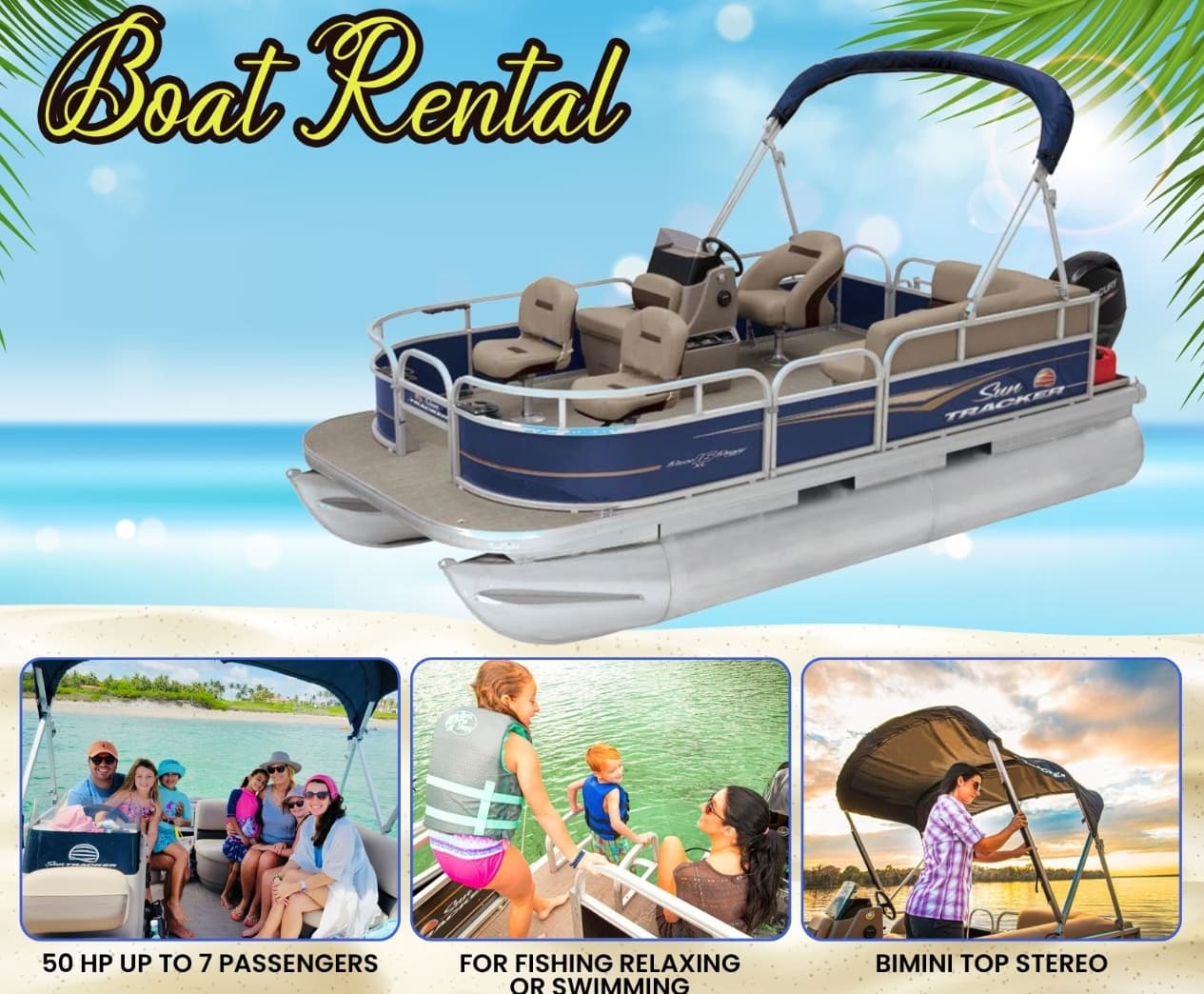 18-Foot Pontoon Rental in Dania Beach: Easy Intracoastal Cruises for Groups photo 1