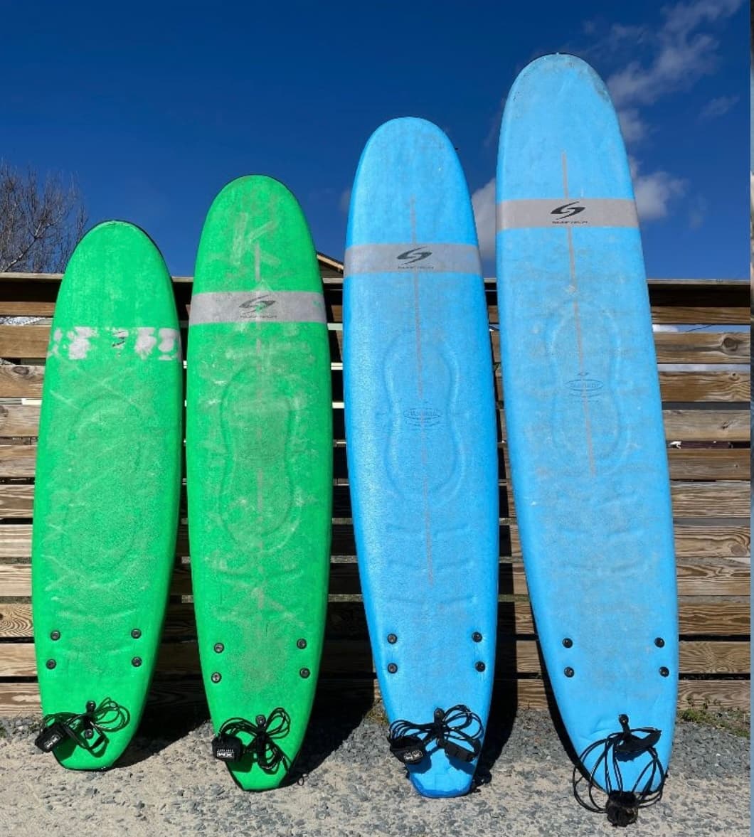 Soft Top Surfboard Rentals at Tony Silvagni Surf School NC