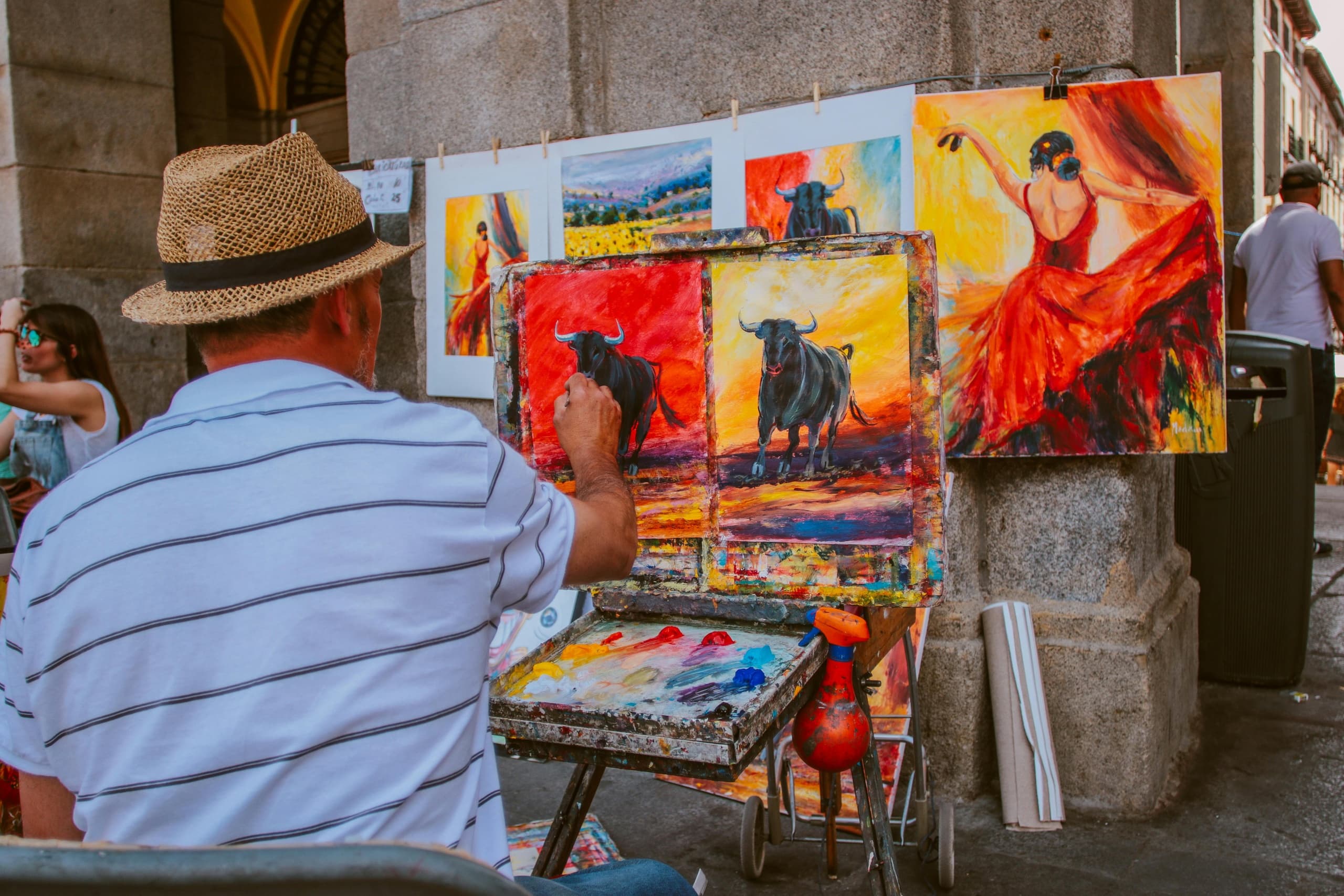 Rural Life & Bulls at El Escorial with A Friend in the City