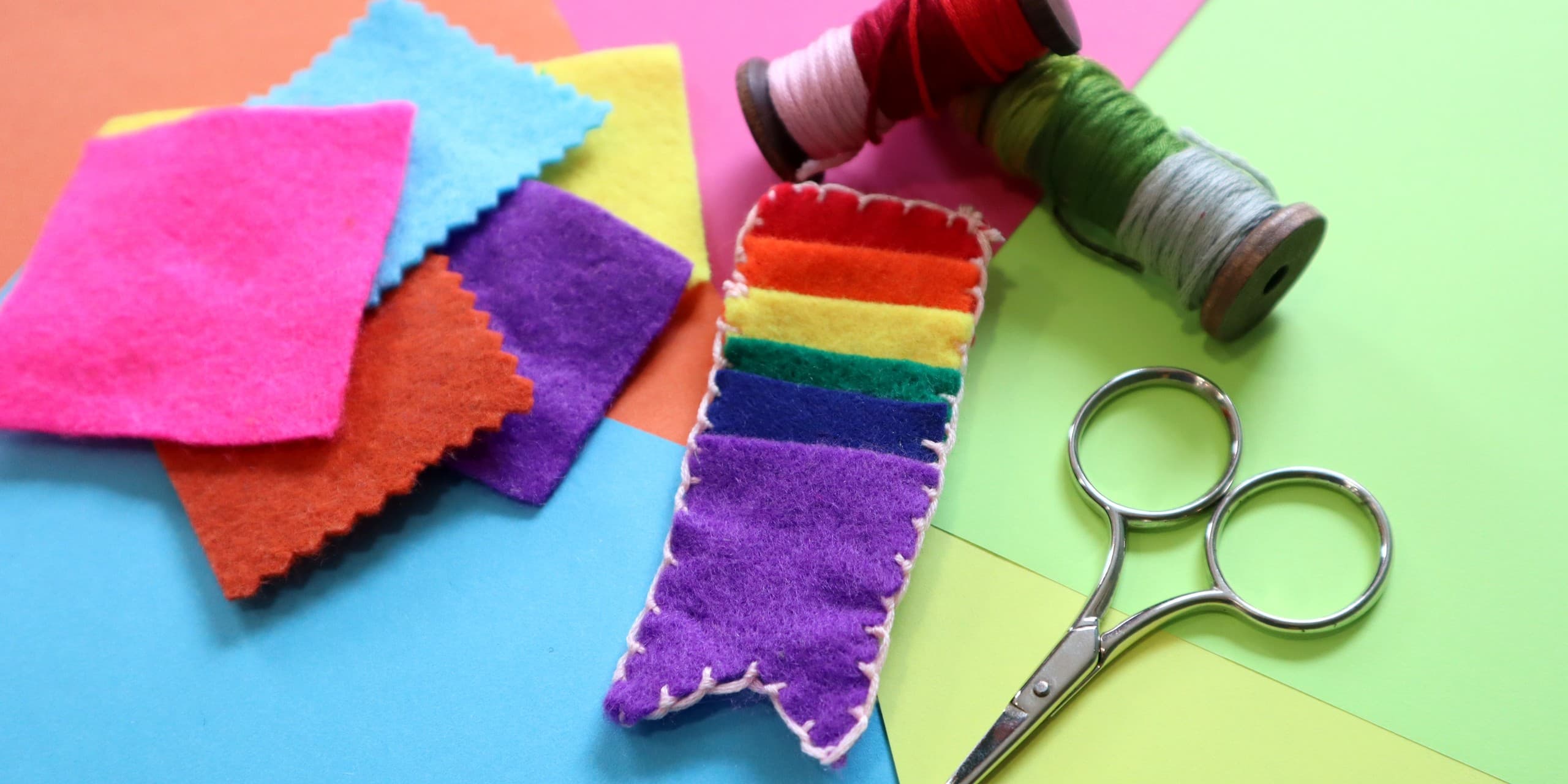 Nottingham Pride Felt Badge Workshop — Make a Rainbow Felt Brooch (24–26 July)