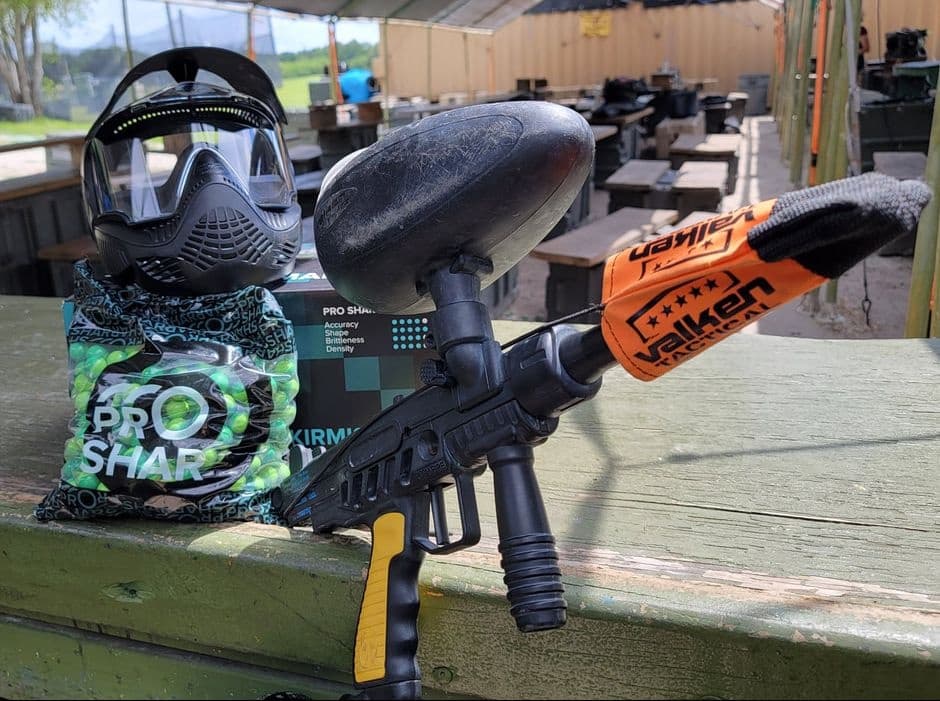 Large Group Paintball Action at Clearwater Paintball, FL