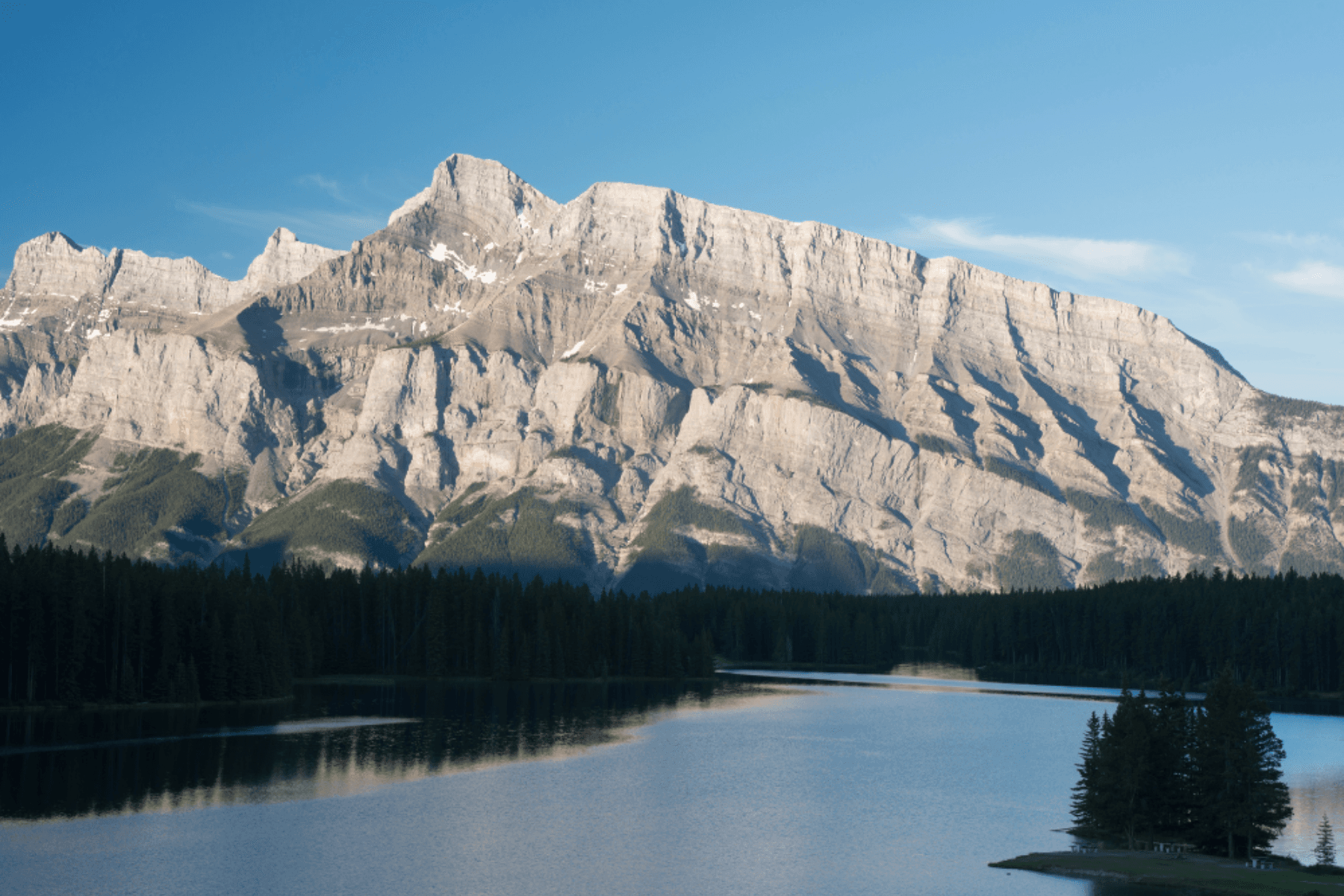 Evening Walk at Lake Minnewanka and Vermilion Lakes Sunset in Banff photo 2