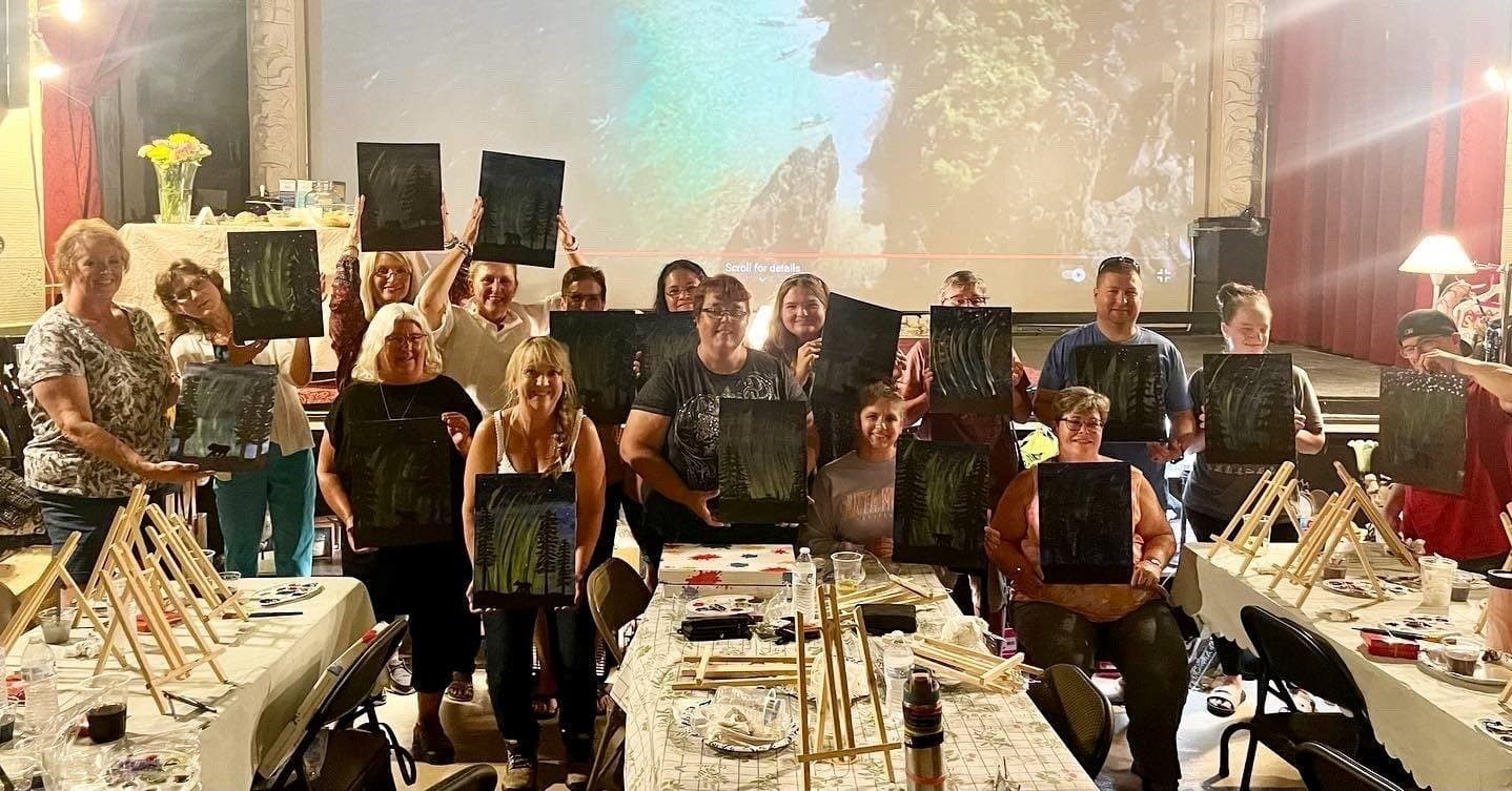 Paint a Bear Canvas Night in Orr, Minnesota