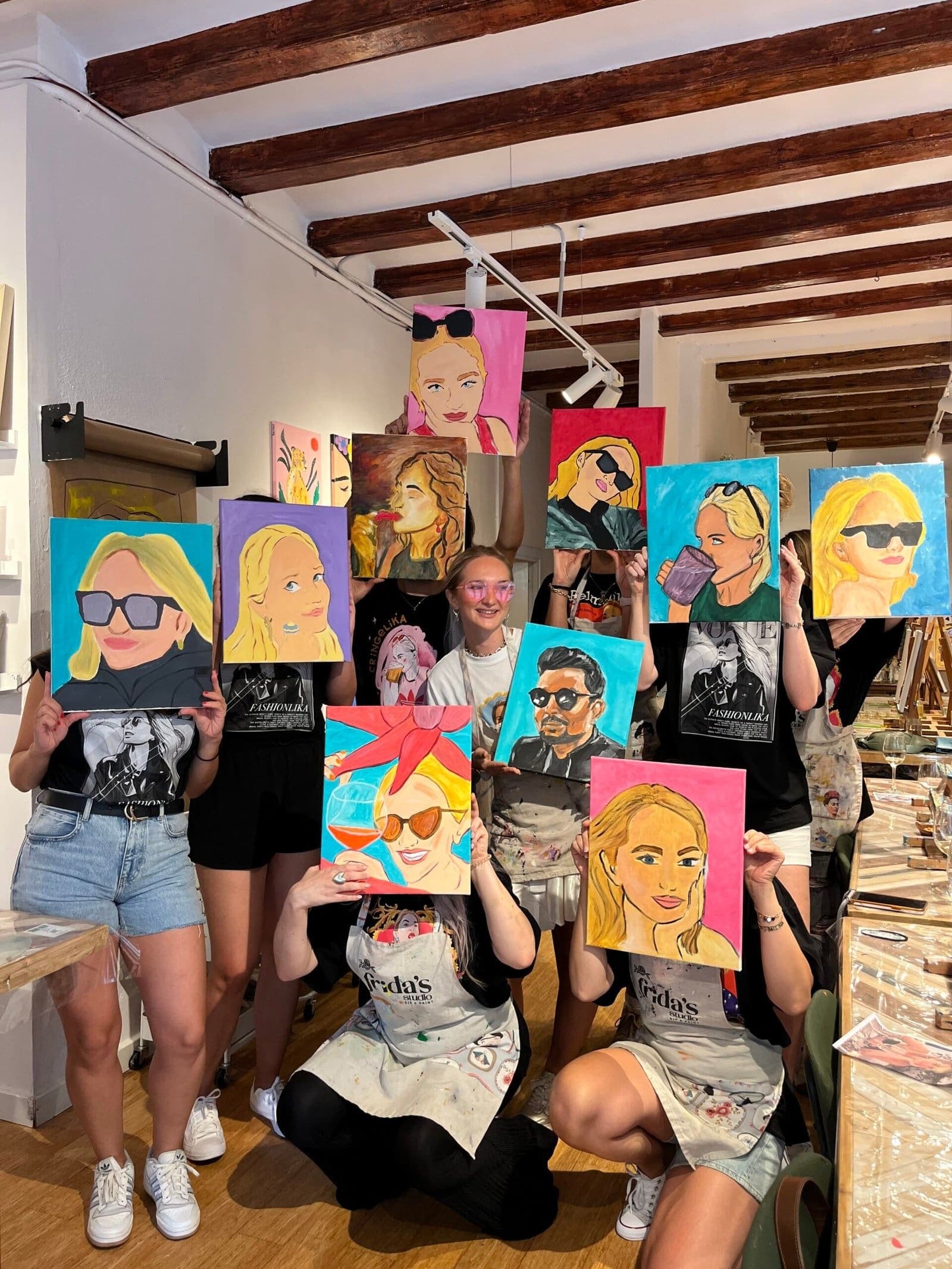 Wine & Art Team Building in Gràcia: Private Painting and Catalan Wine Tasting photo 1