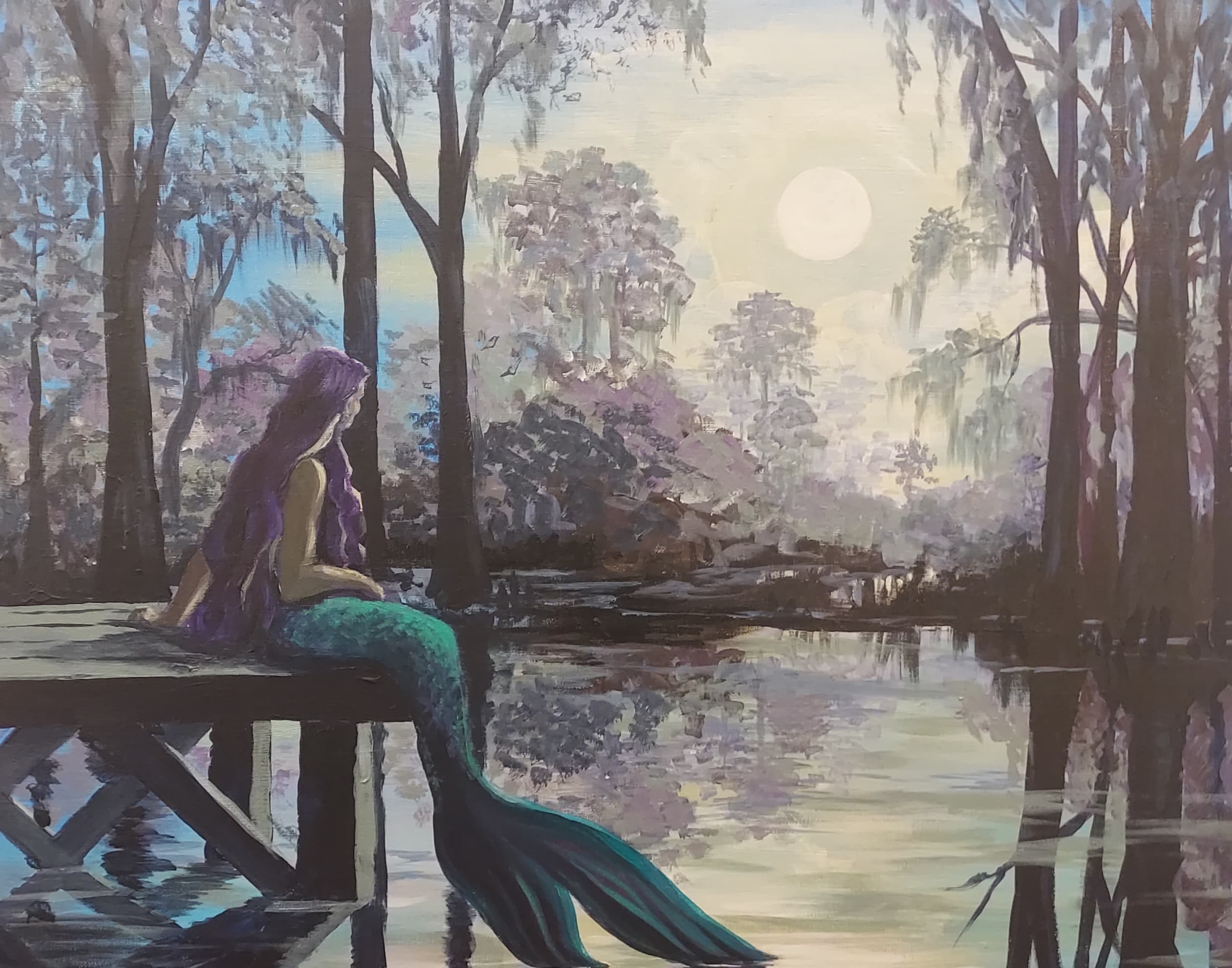 Create a Dark Romantic Mermaid Scene in Port Royal’s Marsh