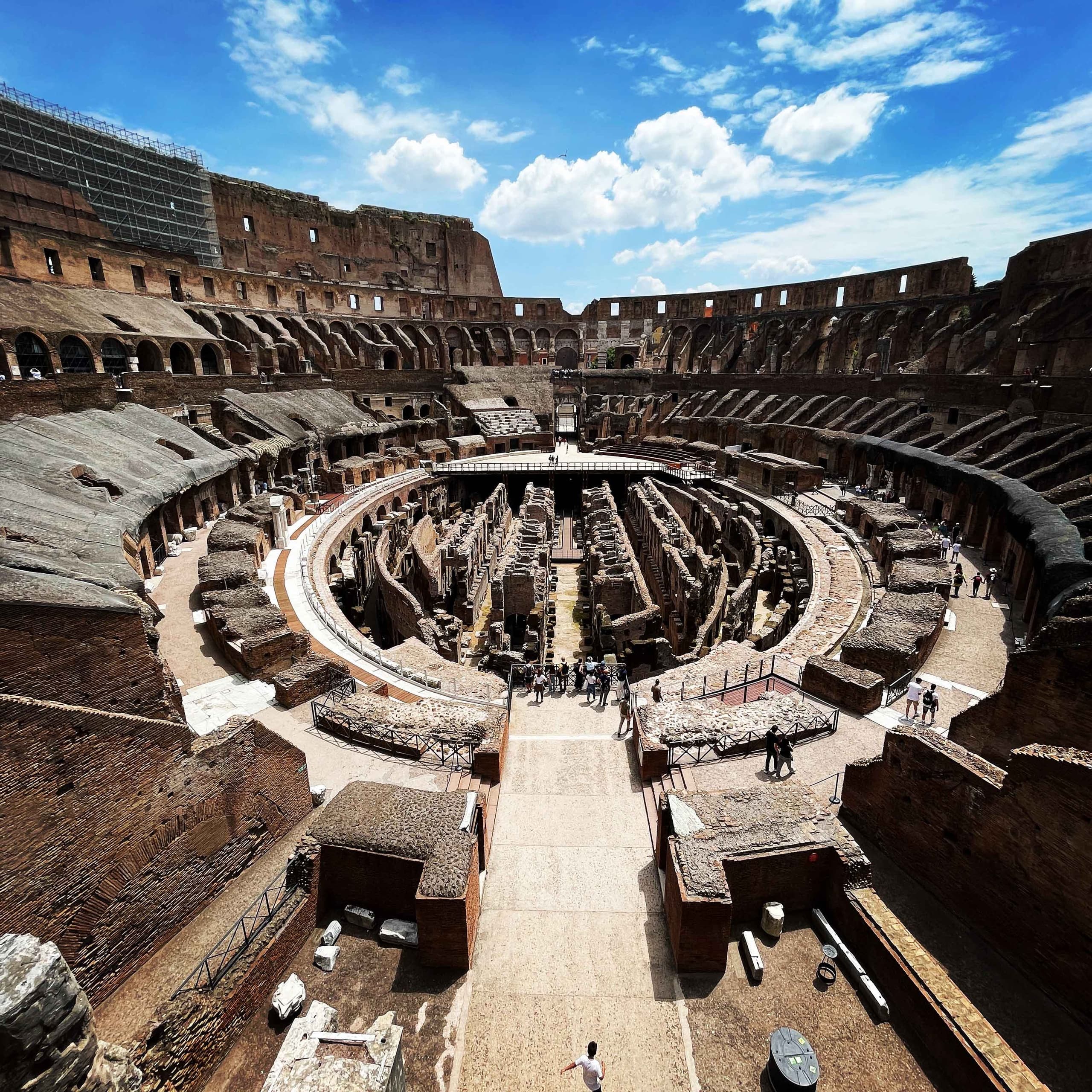 Colosseum interior amphitheater tour in Rome exploring ruins