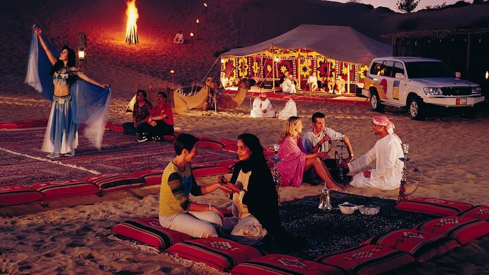Overnight Evening Desert Safari in Dubai: Dune Bashing, Campfire Shows & Stargazing