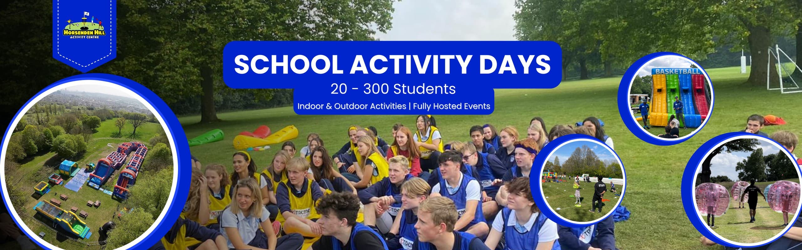 Horsenden Hill School Party Packages: FootGolf, DiscGolf & Inflatable Adventure