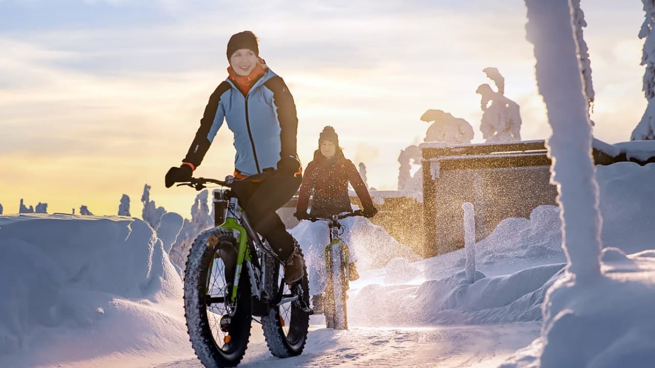 Glide Through Snow: E-fatbike Safari in Ukkohalla's Winter Forests