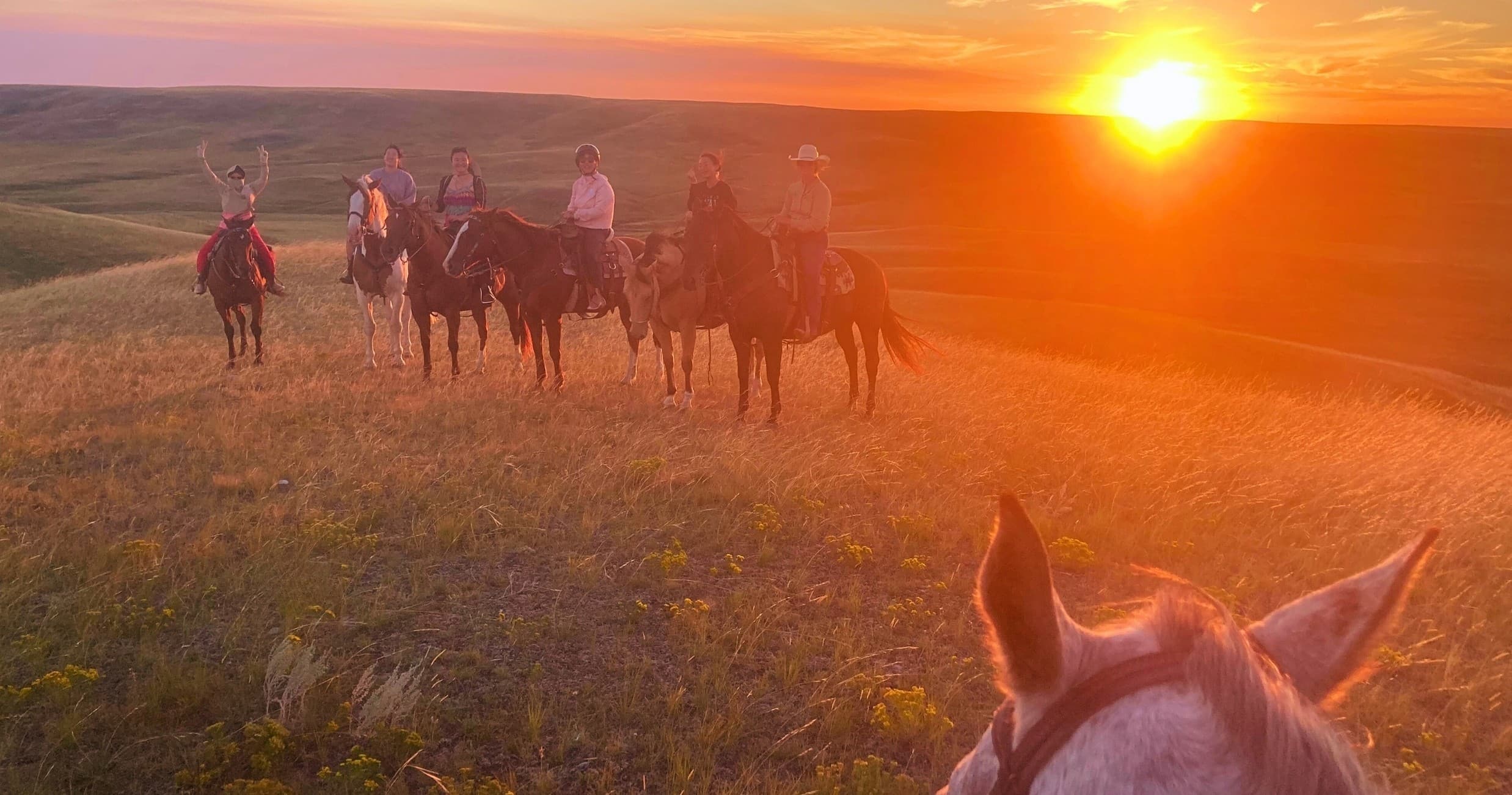Sunset Ride on the Divide: Prairie Horses & Fireside Wine near McLain MS