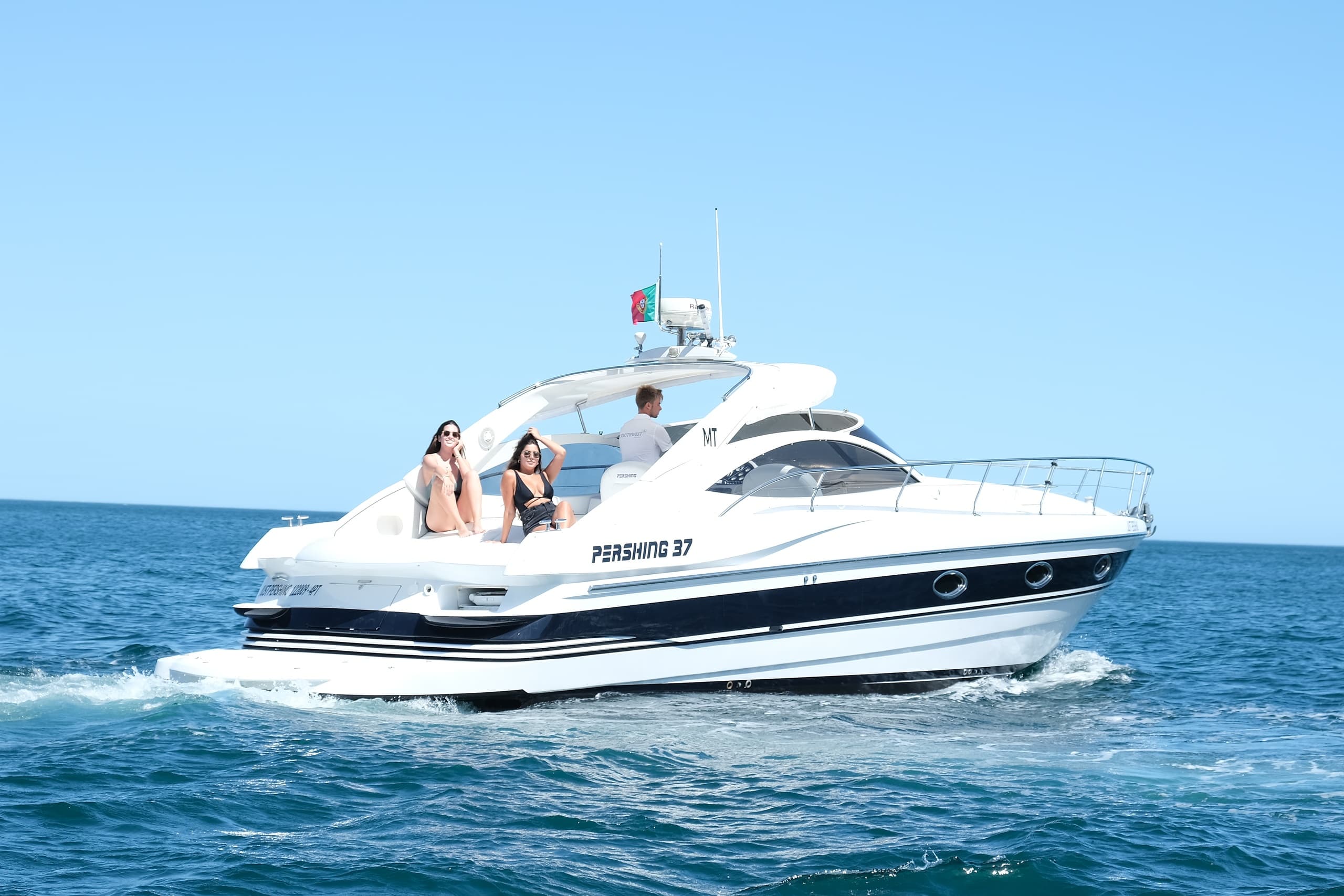 Pershing 37 Private Charter: Luxury Day Cruises from Lagos, Algarve