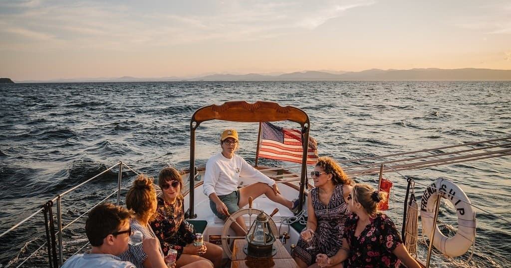Sunset on a Friendship Sloop: Private Sailing Cruises on Lake Champlain