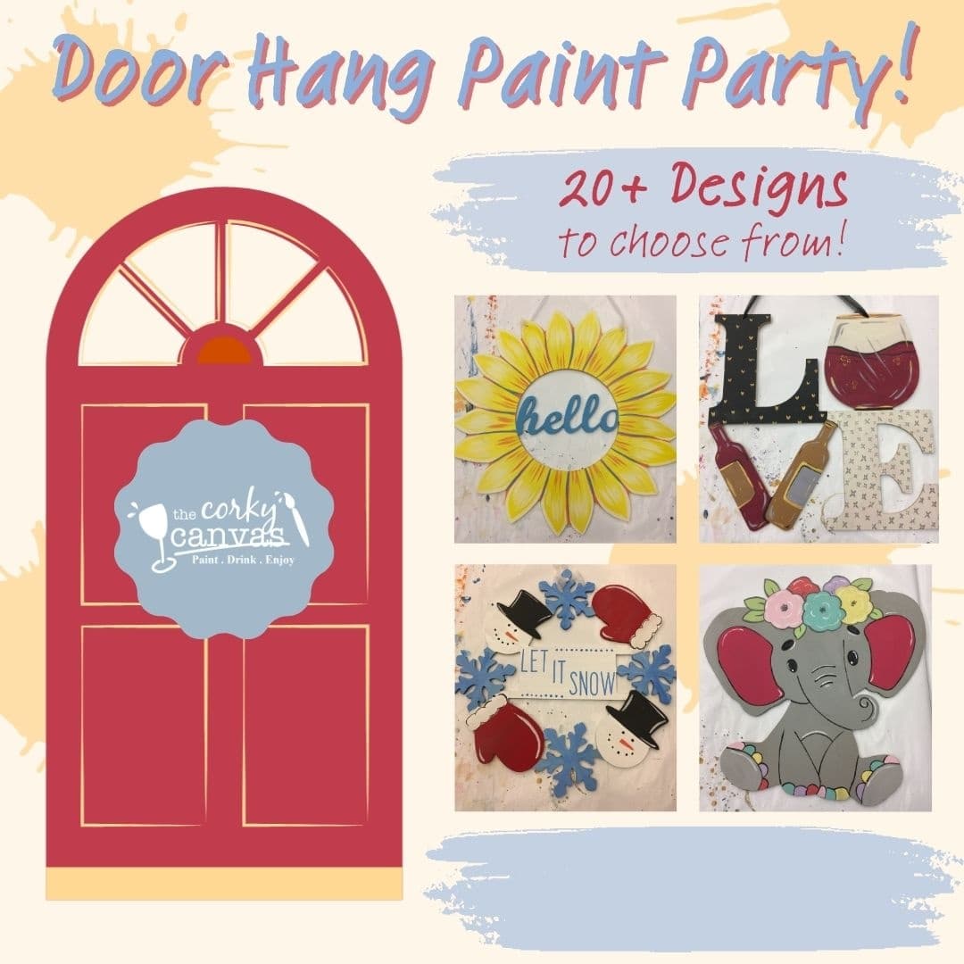 Creative Door Hang Painting Party at Corky Canvas - Lincoln