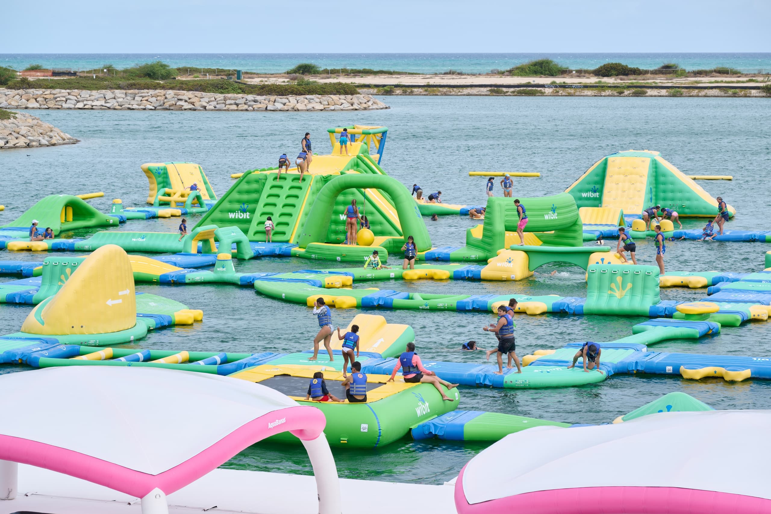 Wai Kai Lagoon Adventure: AquaVenture + AquaPeakz Floating Obstacle Course in Ewa Beach