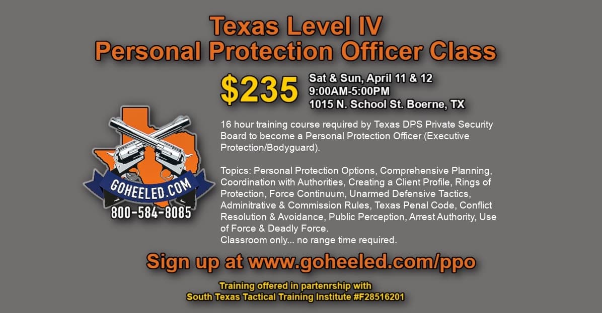 Level 4 Personal Protection Officer Course in Boerne: Two-Day Executive Protection Certification