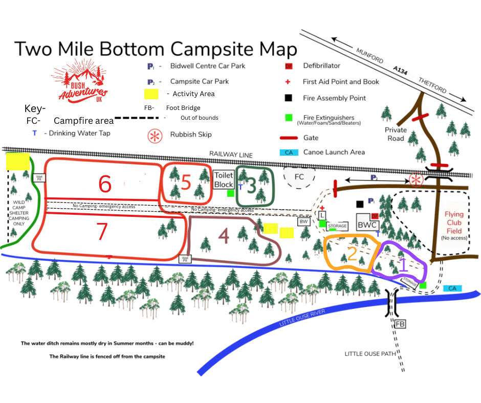 Two Mile Bottom Campsite: Spacious Group Camping on Thetford Breckland Heath
