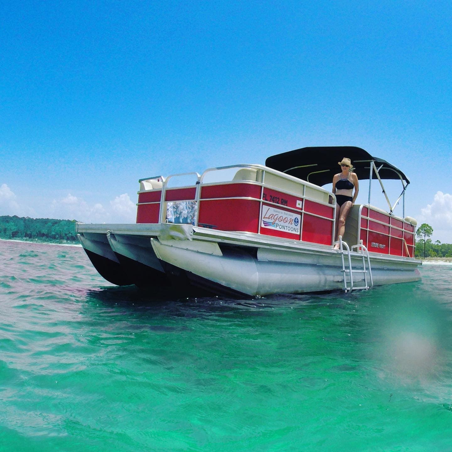 Explore Shell Island Aboard a 90HP Pontoon Boat in Panama City Beach