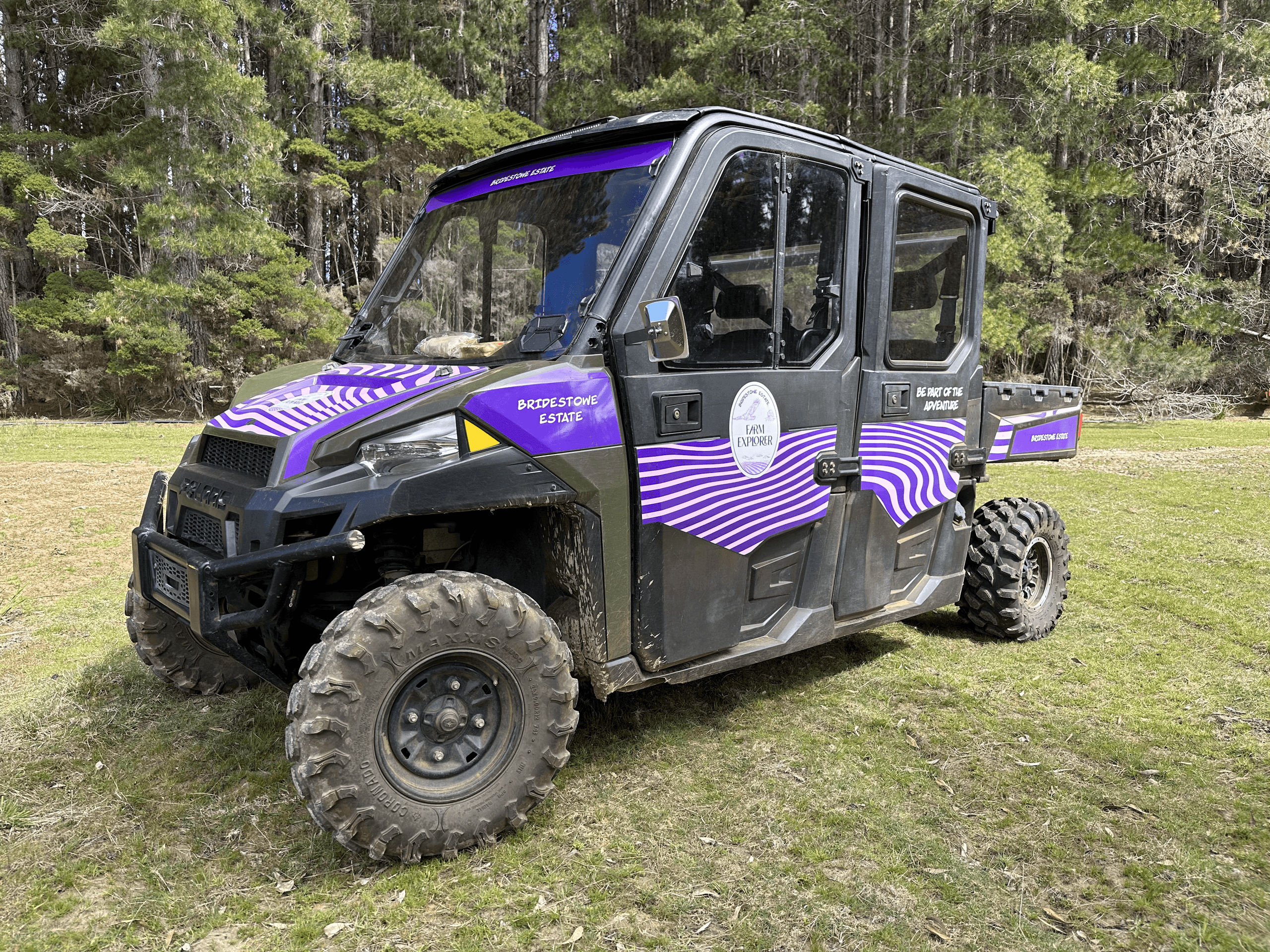 All-terrain off-road UTV used for guided lavender farm tours