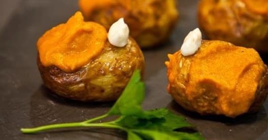 Patatas bravas tapas close-up from Barcelona cooking class