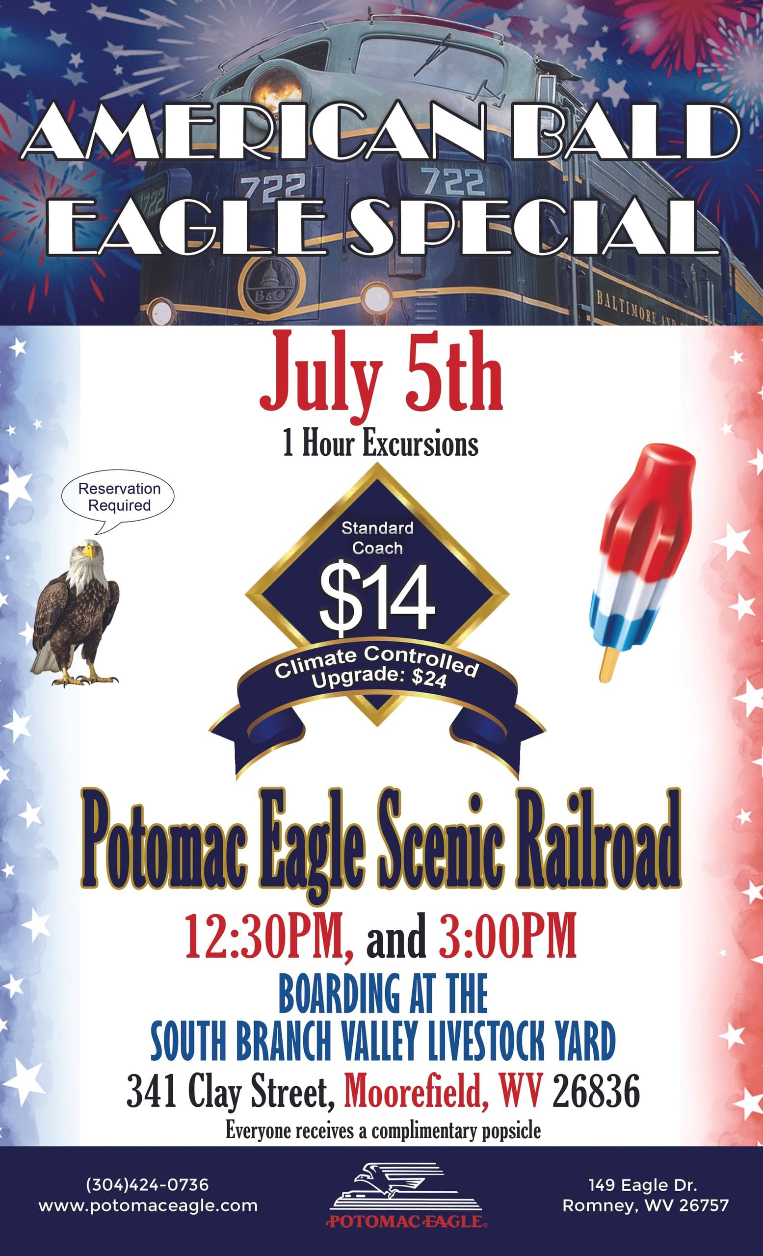 Fourth of July Train Ride - American Bald Eagle Special in Moorefield WV photo 1