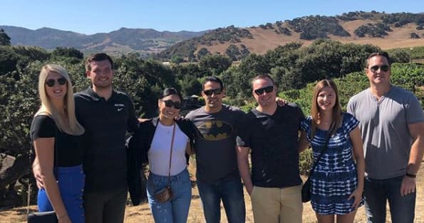 Group wine tasting tour among hills in Solvang