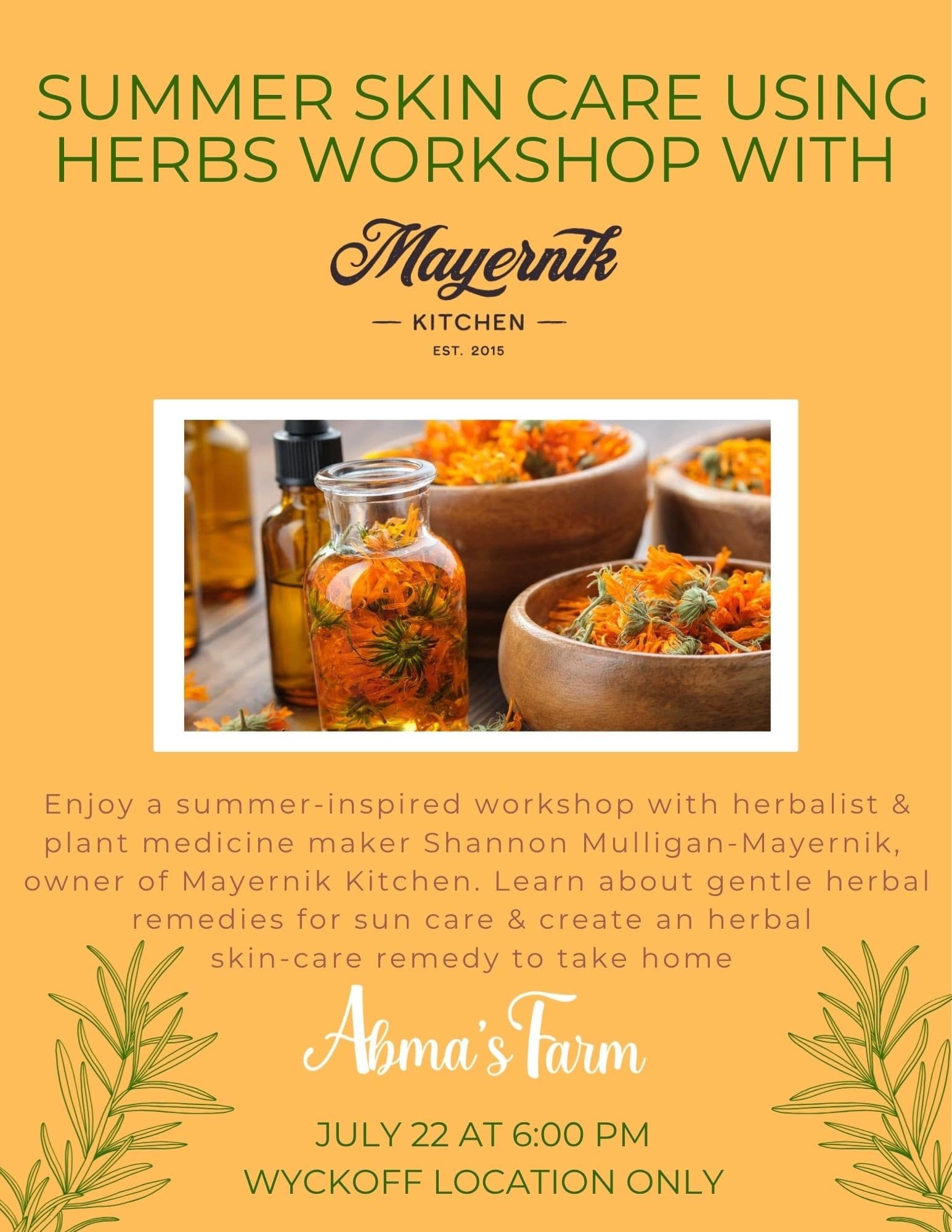 Wyckoff Summer Skin Care Workshop: Make Herbal Salves & Sprays with Mayernik Kitchen photo 2