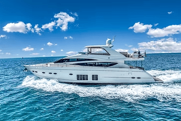 Miami Luxury on the Water: 88ft Princess Yacht Charter with Jacuzzi & Inflatable Islands