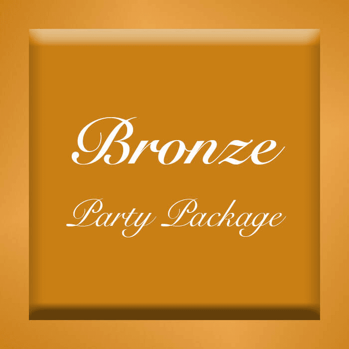 Bronze party package badge graphic for small event promotions
