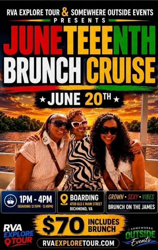 Juneteenth Brunch Cruise in Richmond: Riverfront DJs, Brunch & Dancing