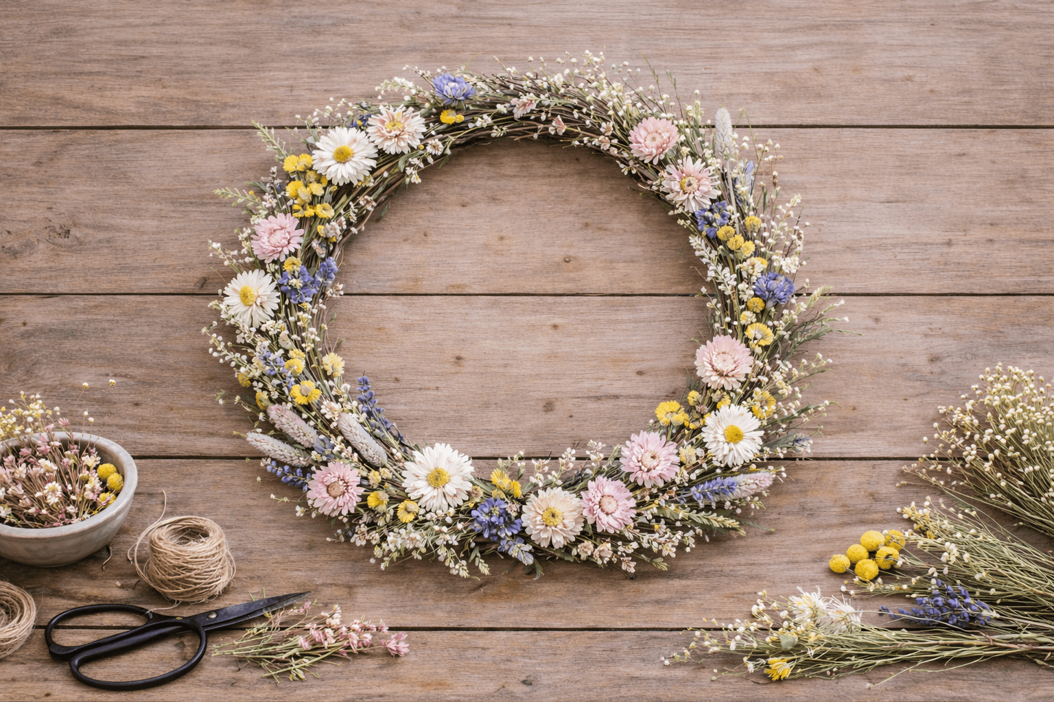 Dresher Dried Flower Wreath Workshop: Make a Wreath, Pour a Candle & Cuddle Kittens