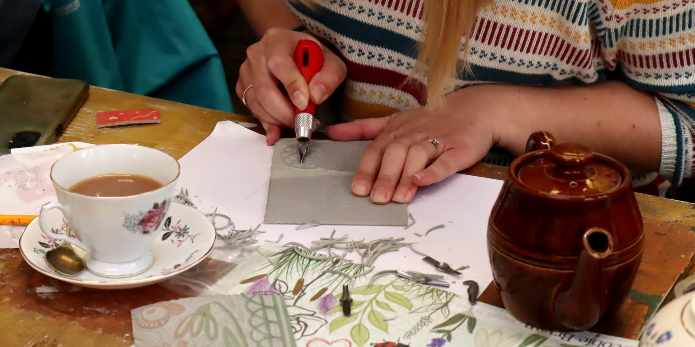 Lino Reduction Cutting Workshop in Nottingham: Hands-On Printmaking at Debbie Bryan photo 1
