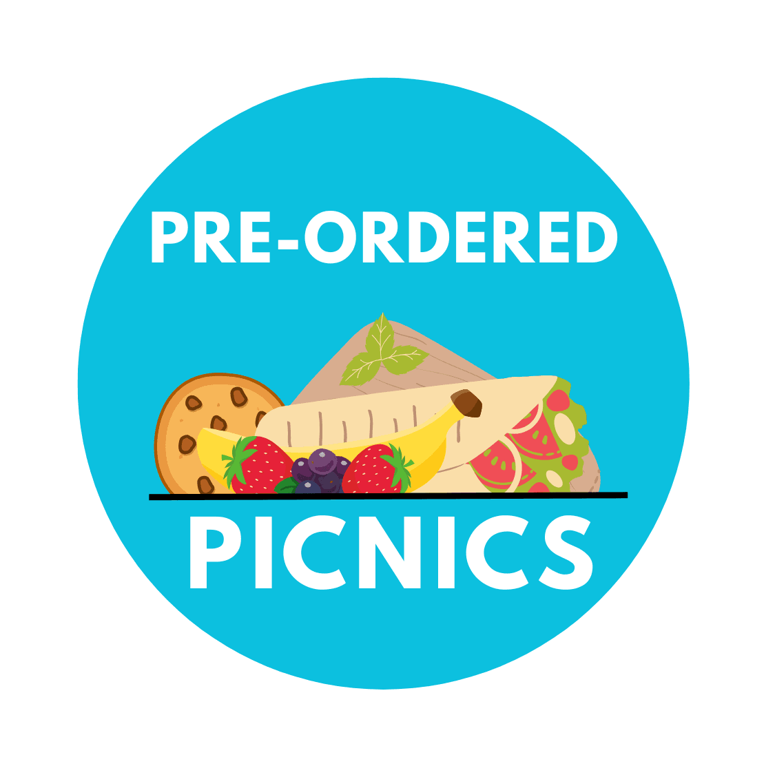 Pre-ordered picnics logo advertising outdoor meal boxes