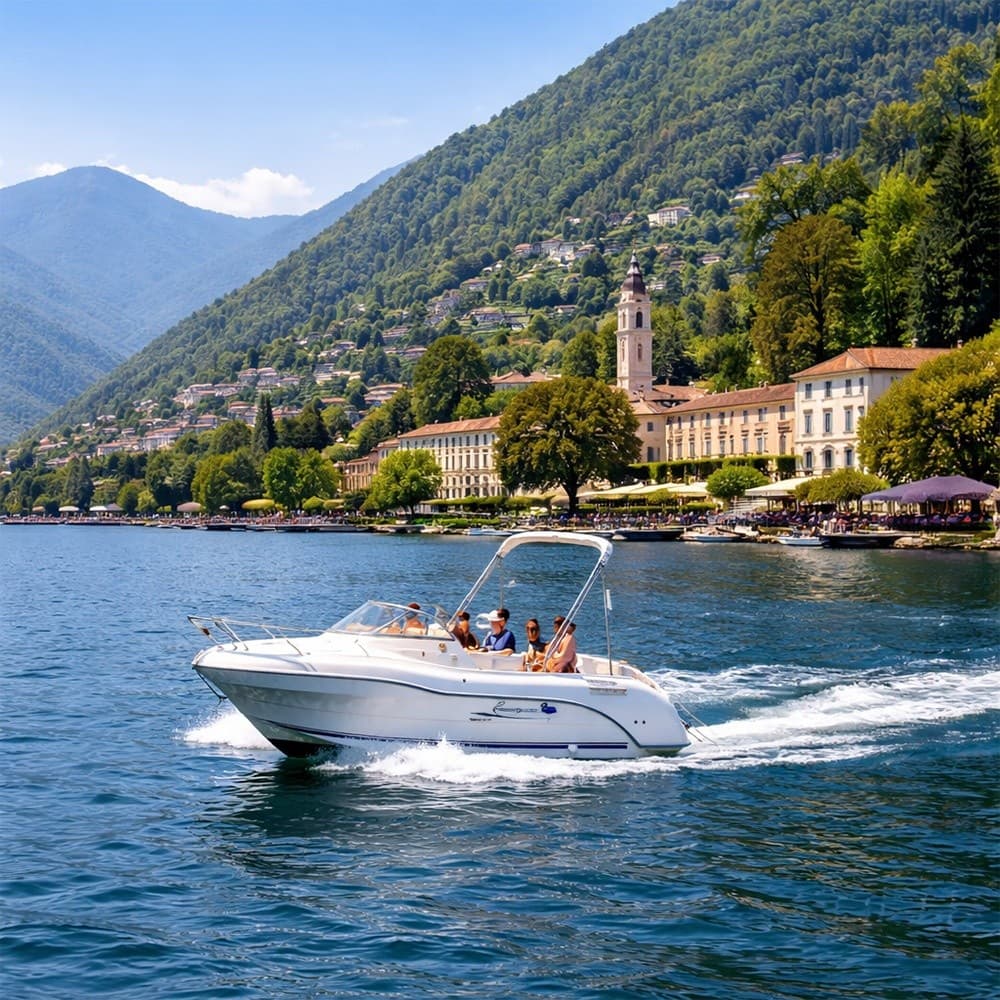 Two-Hour Private Boat Tour of Lecco: Swim, Villages & Bellagio