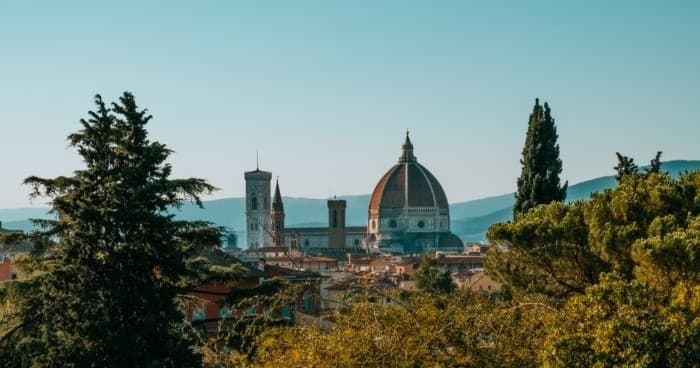 Florence skyline with Duomo views from hilltop, city panorama