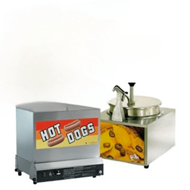 Hot dog warmer and bun station for fairs and concessions
