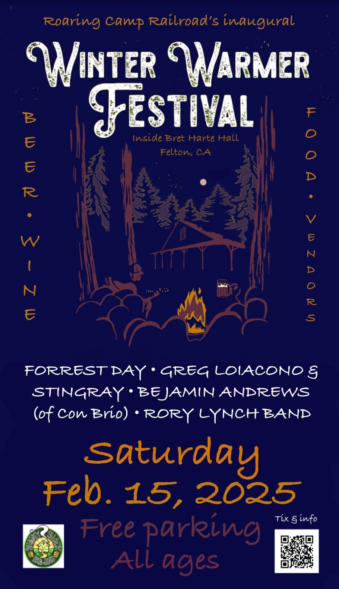 Winter Warmer Fest at Bret Harte Opera Hall, Felton, CA