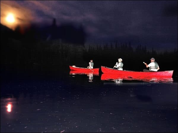 Moonlight Canoe Trips on Hocking River, Ohio